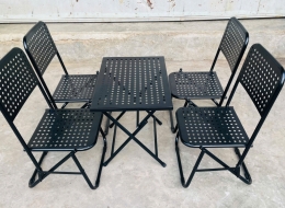 Bộ Bàn Ghế Đen (Bàn Đục Lỗ)
